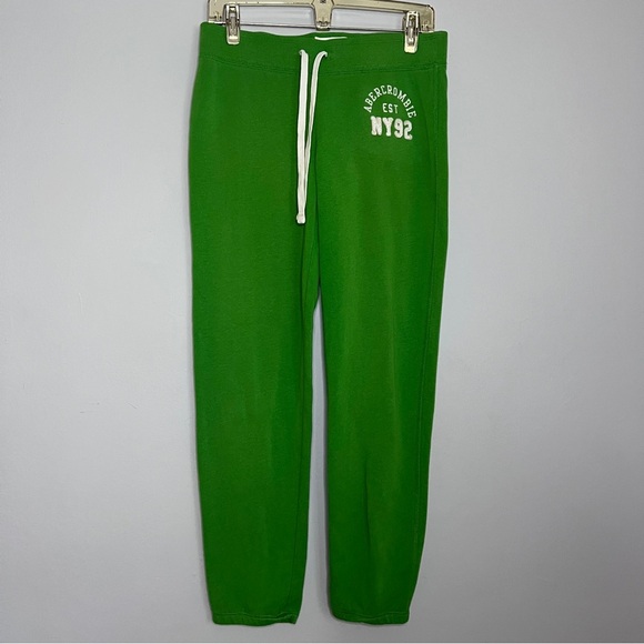 Abercrombie & Fitch Lime Green NY92 Sweatpants Size Small EUC - Picture 1 of 8